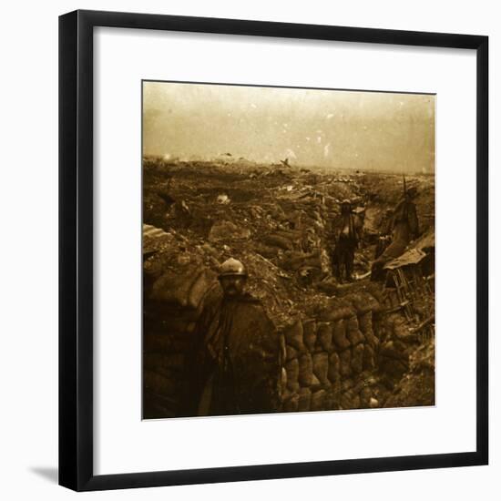 Trenches on the front line, Moulin de Souain, northern France, c1915-Unknown-Framed Photographic Print