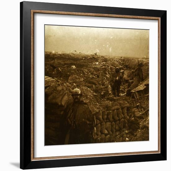 Trenches on the front line, Moulin de Souain, northern France, c1915-Unknown-Framed Photographic Print