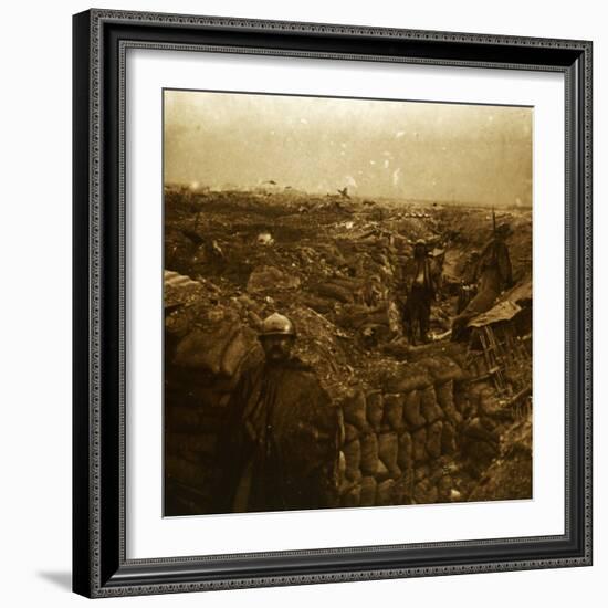 Trenches on the front line, Moulin de Souain, northern France, c1915-Unknown-Framed Photographic Print