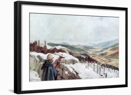 Trenches Overlooking the Munster Valley with the Rhine in the Distance, January 1916-Francois Flameng-Framed Giclee Print