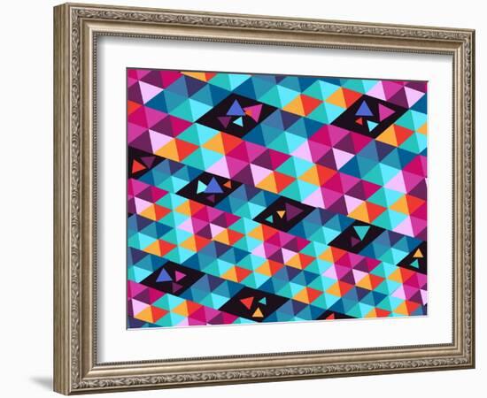 Trendy Geometric Elements-cienpies-Framed Art Print