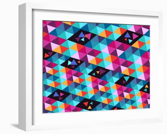 Trendy Geometric Elements-cienpies-Framed Art Print