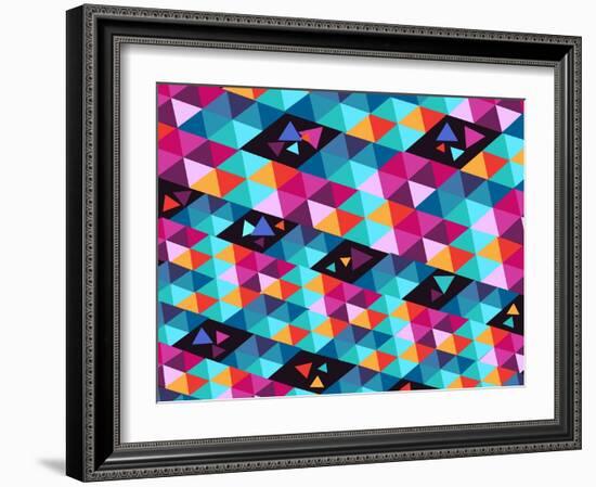 Trendy Geometric Elements-cienpies-Framed Art Print
