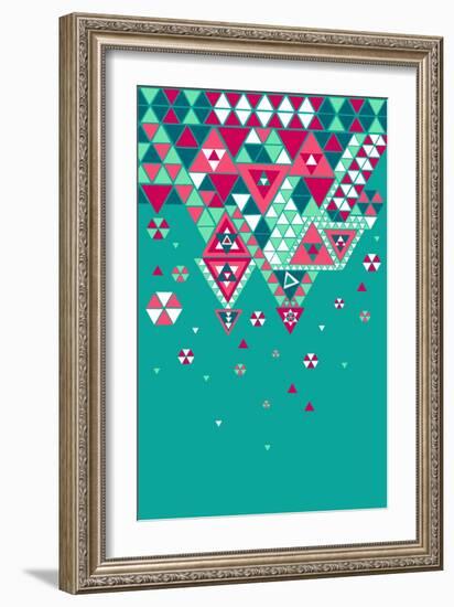 Trendy Geometric Elements-cienpies-Framed Art Print