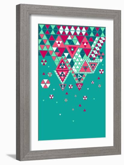 Trendy Geometric Elements-cienpies-Framed Art Print