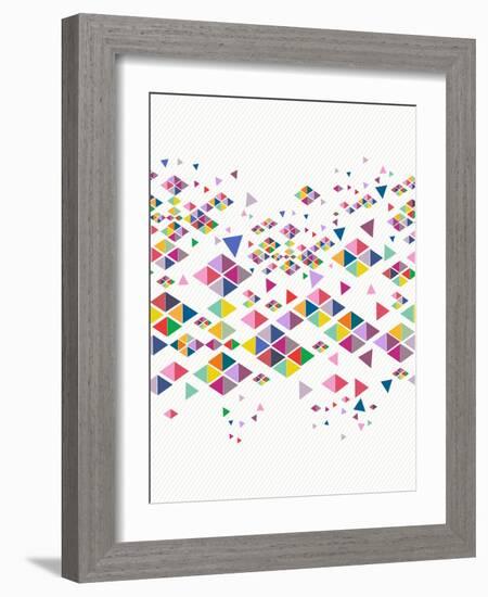 Trendy Hipster Geometric Pattern-cienpies-Framed Art Print