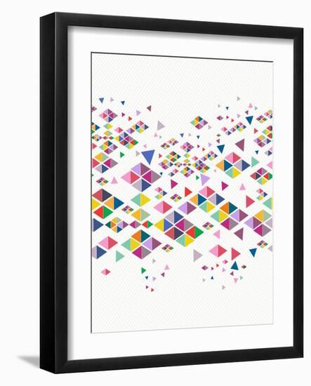 Trendy Hipster Geometric Pattern-cienpies-Framed Art Print