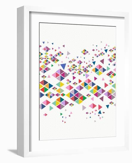 Trendy Hipster Geometric Pattern-cienpies-Framed Art Print