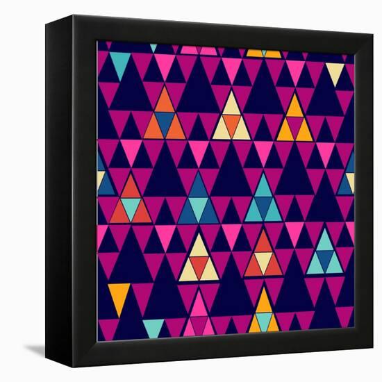 Trendy Hipster Geometric Pattern-cienpies-Framed Stretched Canvas