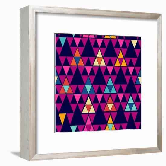 Trendy Hipster Geometric Pattern-cienpies-Framed Art Print