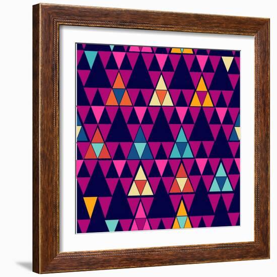 Trendy Hipster Geometric Pattern-cienpies-Framed Art Print