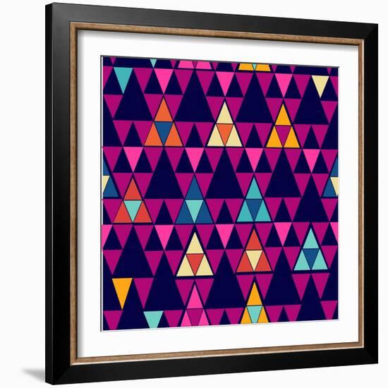 Trendy Hipster Geometric Pattern-cienpies-Framed Art Print