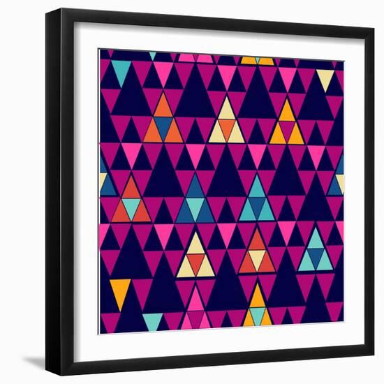 Trendy Hipster Geometric Pattern-cienpies-Framed Art Print