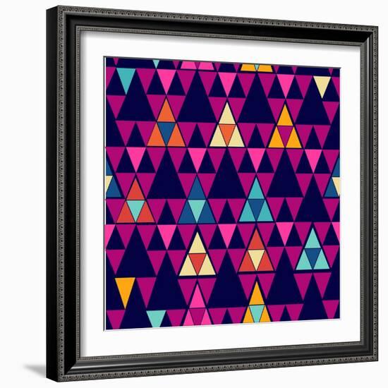 Trendy Hipster Geometric Pattern-cienpies-Framed Art Print