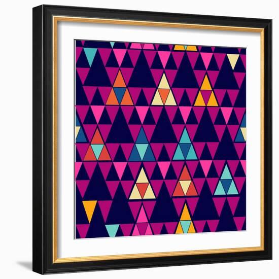 Trendy Hipster Geometric Pattern-cienpies-Framed Art Print