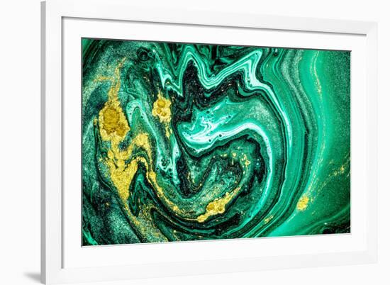 Trendy Nature Marble Pattern. Abstract Green Art. Natural Luxury. Style Incorporates the Swirls of-CARACOLLA-Framed Photographic Print