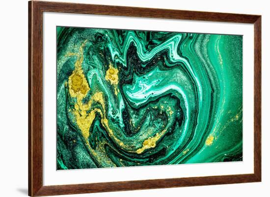 Trendy Nature Marble Pattern. Abstract Green Art. Natural Luxury. Style Incorporates the Swirls of-CARACOLLA-Framed Photographic Print