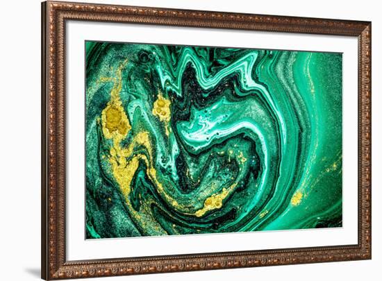 Trendy Nature Marble Pattern. Abstract Green Art. Natural Luxury. Style Incorporates the Swirls of-CARACOLLA-Framed Photographic Print