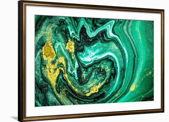 Trendy Nature Marble Pattern. Abstract Green Art. Natural Luxury. Style Incorporates the Swirls of-CARACOLLA-Framed Photographic Print