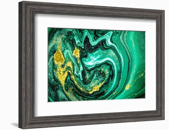 Trendy Nature Marble Pattern. Abstract Green Art. Natural Luxury. Style Incorporates the Swirls of-CARACOLLA-Framed Photographic Print