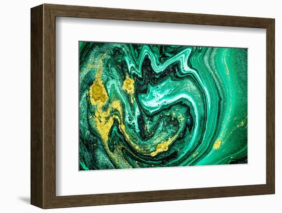 Trendy Nature Marble Pattern. Abstract Green Art. Natural Luxury. Style Incorporates the Swirls of-CARACOLLA-Framed Photographic Print