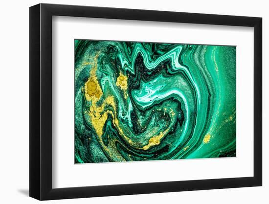 Trendy Nature Marble Pattern. Abstract Green Art. Natural Luxury. Style Incorporates the Swirls of-CARACOLLA-Framed Photographic Print