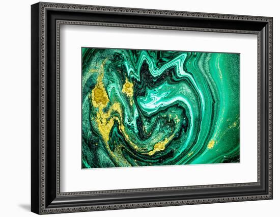 Trendy Nature Marble Pattern. Abstract Green Art. Natural Luxury. Style Incorporates the Swirls of-CARACOLLA-Framed Photographic Print