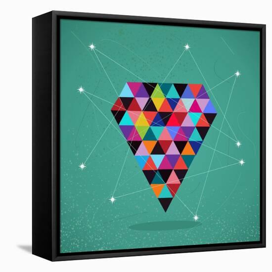 Trendy Triangle Diamond Illustration-cienpies-Framed Stretched Canvas