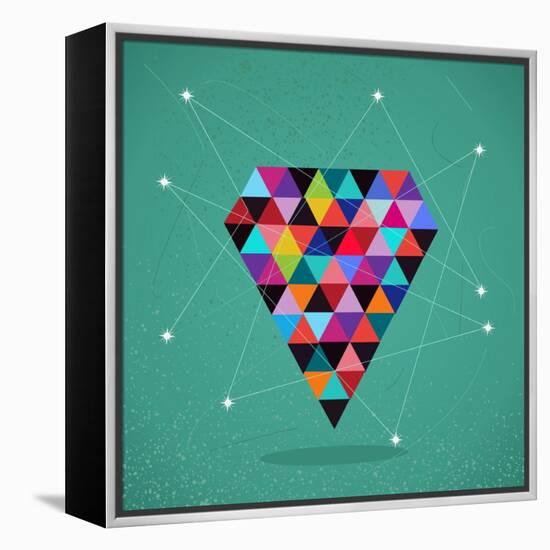 Trendy Triangle Diamond Illustration-cienpies-Framed Stretched Canvas