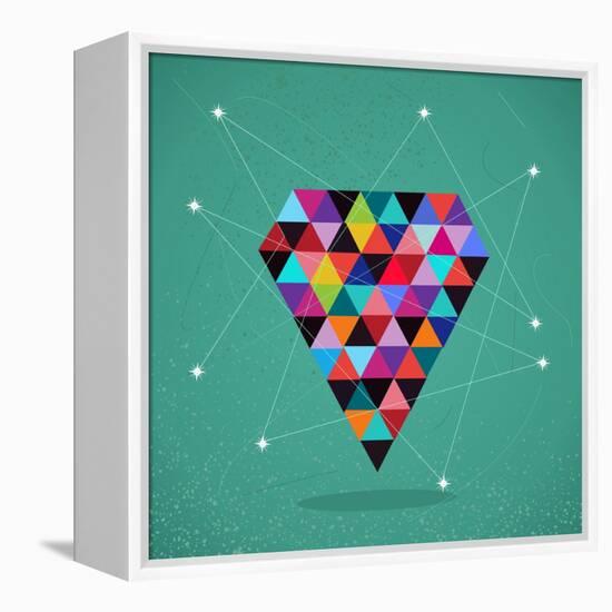 Trendy Triangle Diamond Illustration-cienpies-Framed Stretched Canvas