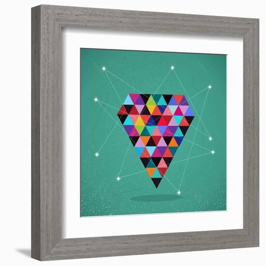 Trendy Triangle Diamond Illustration-cienpies-Framed Art Print