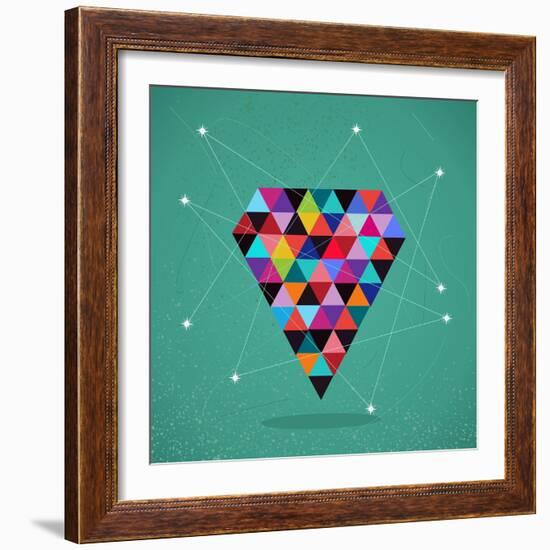 Trendy Triangle Diamond Illustration-cienpies-Framed Art Print