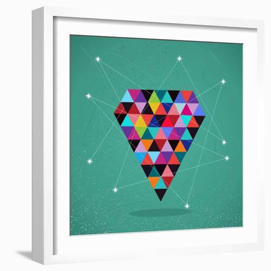 Trendy Triangle Diamond Illustration-cienpies-Framed Art Print