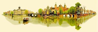 Vector Water Color Illustration Panoramic AMSTERDAM View-trentemoller-Art Print