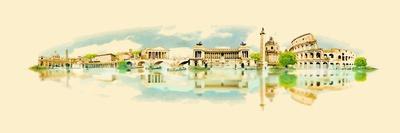 PUSHKAR City Panoramic Vector Water Color Illustration-trentemoller-Art Print