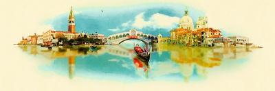 Watercolor Illustration Panoramic Venice View-trentemoller-Art Print