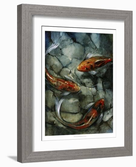 Tres Koi II-Tim O'toole-Framed Art Print