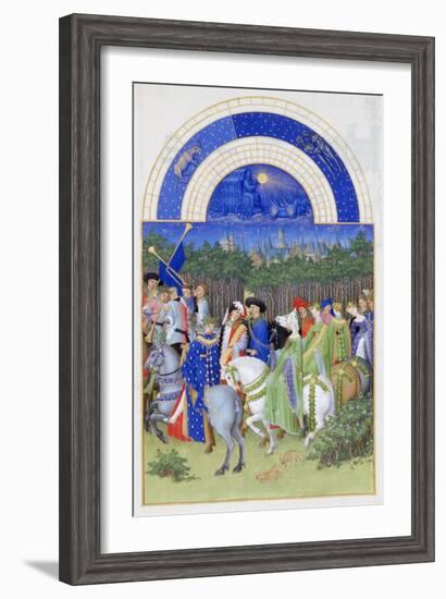 Très Riches Heures Du Duc De Berry: Month of May-Frères Limbourg-Framed Giclee Print