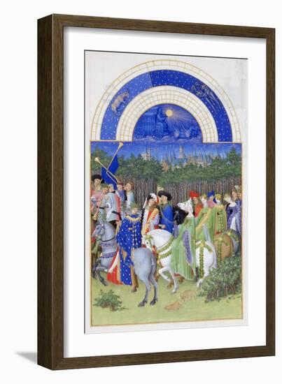 Très Riches Heures Du Duc De Berry: Month of May-Frères Limbourg-Framed Giclee Print