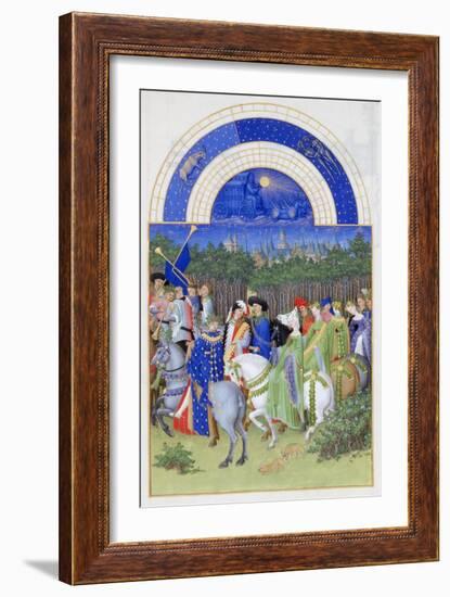 Très Riches Heures Du Duc De Berry: Month of May-Frères Limbourg-Framed Giclee Print