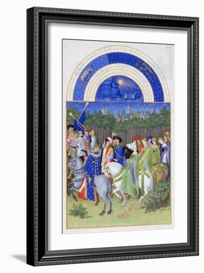 Très Riches Heures Du Duc De Berry: Month of May-Frères Limbourg-Framed Giclee Print