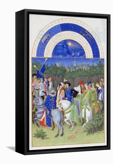 Très Riches Heures Du Duc De Berry: Month of May-Frères Limbourg-Framed Premier Image Canvas