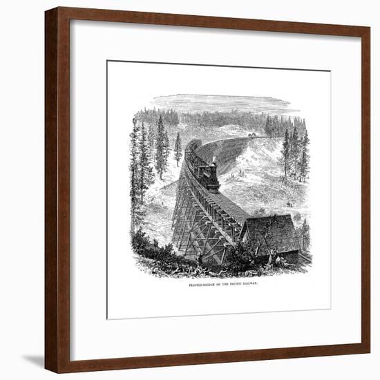 Trestle Bridge on the Union Pacific Railroad, USA, 1876-null-Framed Giclee Print