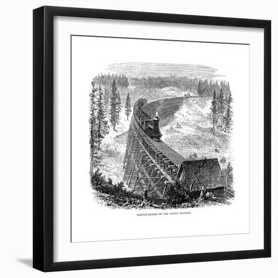 Trestle Bridge on the Union Pacific Railroad, USA, 1876-null-Framed Giclee Print