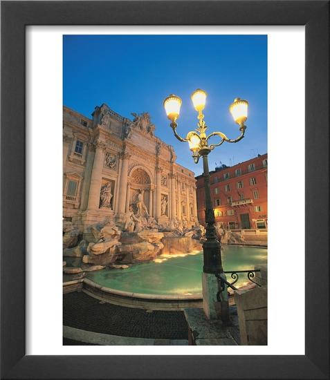 Trevi Fountain at Night, Rome, Italy-Walter Bibikow-Framed Art Print