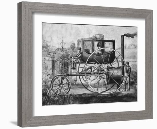 Trevithick's 1803 Steam Carriage-null-Framed Giclee Print