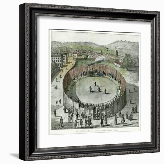 Trevithick's Latest Engine Known as the "Catch-Me-Who- Can" is the Centre-Piece at the Steam Circus-Thomas Rowlandson-Framed Art Print