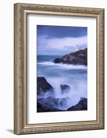 Trevose Lighthouse at dusk, long exposure, Cornwall-Ross Hoddinott-Framed Photographic Print