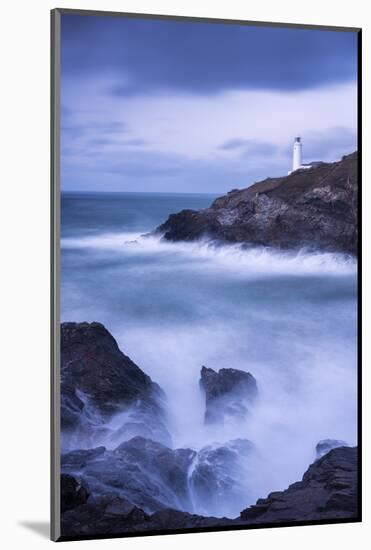 Trevose Lighthouse at dusk, long exposure, Cornwall-Ross Hoddinott-Mounted Photographic Print