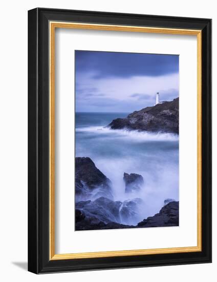 Trevose Lighthouse at dusk, long exposure, Cornwall-Ross Hoddinott-Framed Photographic Print